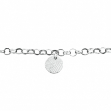 Zilveren armband met vingeradruk op rond bedeltje
