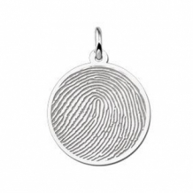 Zilveren hanger rond met vingerafdruk Names4ever