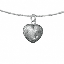 Vingerafdruk hanger hart met steen