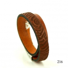 Dubbele leren armband met vingerafdruk 816
