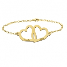Armband met dubbel hart