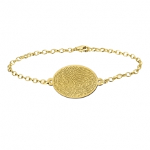 Schakel armband met vingerafdruk op ovaal