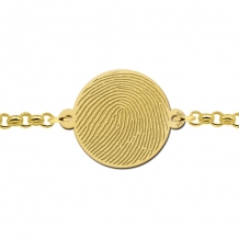 Schakel armband met vingerafdruk op rondje