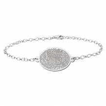 Schakel armband met vingerafdruk op ovaal