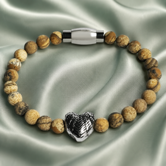 As armband mat natural brown kralen
