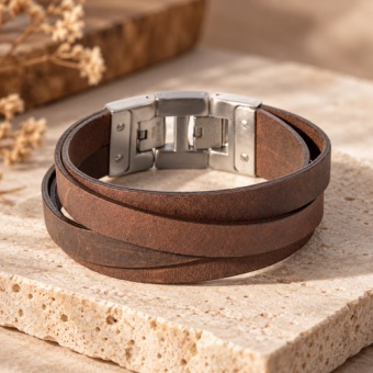 Dacaya armband cross roads bruin