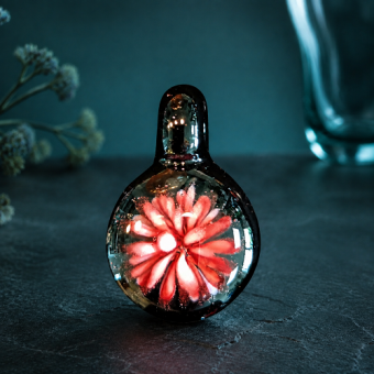 Dahlia hanger glas zwart-rood