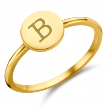Disc Gouden zegelring met een initiaal Names4Ever