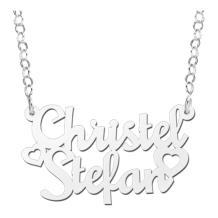 Dubbele naamketting zilver Names4ever Christel-Stefan
