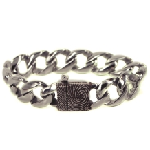 Edelstalen armband met vingerafdruk 889