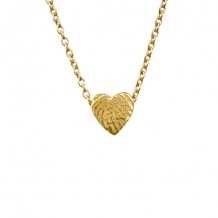 Gouden 7mm hartje met vingerafdruk en ketting
