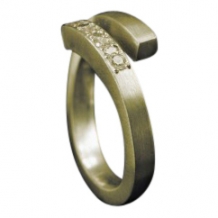 Gouden asring met 4 stenen 722