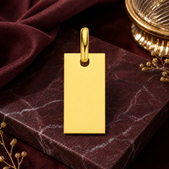 14K gouden rechthoekige hanger 14x7 mm met initiaal