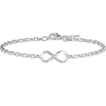 Zilveren infinity armband met zirkonia's