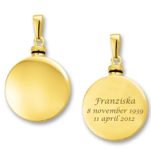 Gouden ronde assieraad met gravure Names4ever
