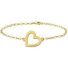 Gouden armband met diagonaal hartje Names4ever