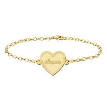 Gouden armband met hartje inclusief gravure Names4ever