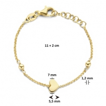 Gold plated kinder armbandje met hartje