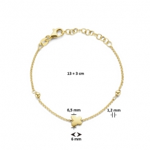 Gold plated kinder armbandje met vlinder