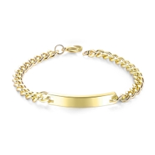Goud stalen armband met plaat