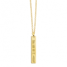 Gouden Bar naamketting hanger met gravure en Veer Names4Ever
