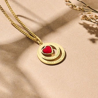 Gouden ketting met swarovski steen in hartvorm
