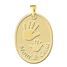 Gouden geboorte hanger handjes Names4ever