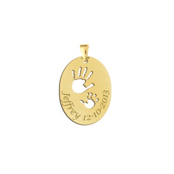 Gouden geboorte sieraad handjes Names4ever