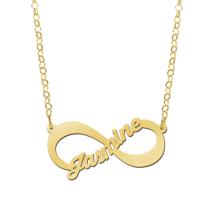 Vergulde hanger infinity geschreven naam