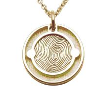 Gouden ronde vingerafdruk hanger Rosie