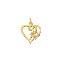 Ketting gouden hart hanger met twee namen klein