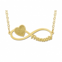 Gouden infinity sieraad met vingerafdruk Names4ever