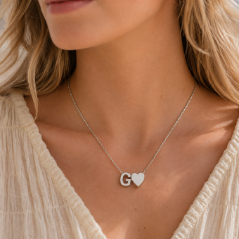 Minioro 14 karaats gouden ketting met 2 initialen of symbolen