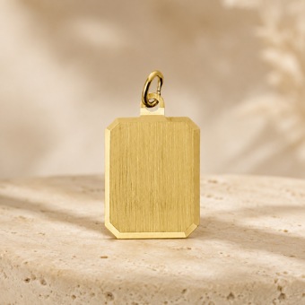 14K gouden rechthoekige hanger 14x18 mm met gravure