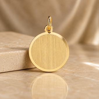 14K gouden ronde hanger 14 of 16 mm met gravure