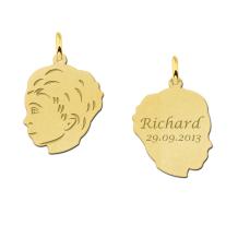 Gouden jongens hanger met gravure Names4ever