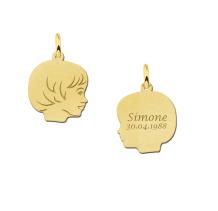 Gouden meisjes kinderkopje met gravure klein Names4ever