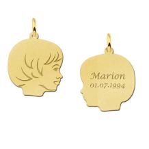 Gouden meisjes kinderkopje met gravure Names4ever