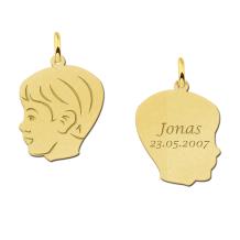 Gouden jongens kinderkopje met gravure Names4ever