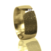 Gouden design afdrukring met gleuf en steen D016