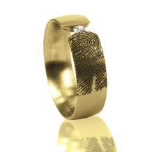 Gouden design afdrukring met gleuf en steen D017