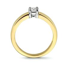 Gouden ring met zirkonia zijkant