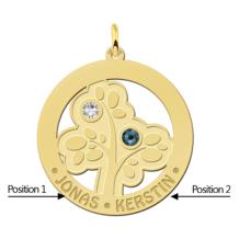 Gouden Stamboom met geboortestenen Names4ever