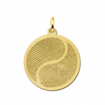 Gouden vingerafdruk sieraad Yin Yang Names4ever