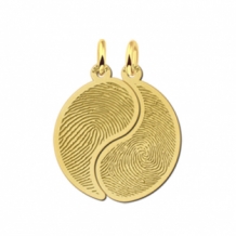 Gouden vingerafdruk vriendschapsketting Yin Yang Names4ever