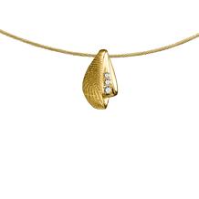 Gouden elegante design hanger met vingerafdruk en 3 stenen
