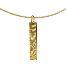 gouden staafjes hanger met vingerafdruk