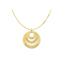 Ketting hanger drie losse rondjes goud