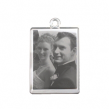 Ketting met foto hanger rechthoek 18 x 22,4mm