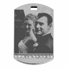 Ketting met foto hanger ID steentjes onder